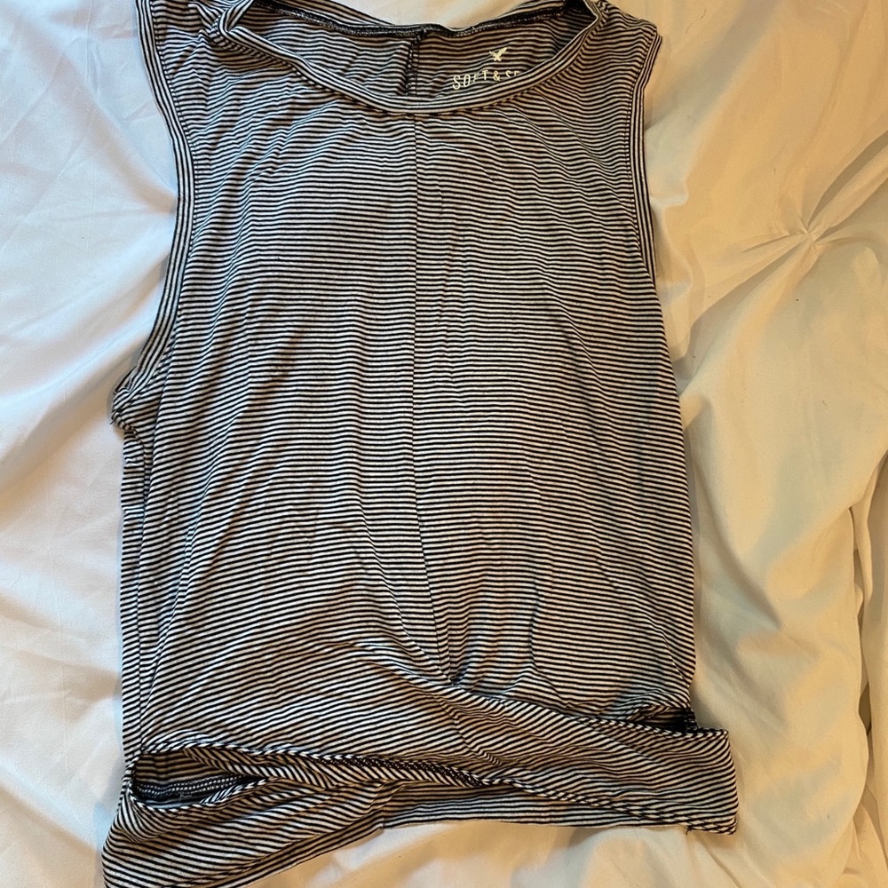 Striped cropped tank top